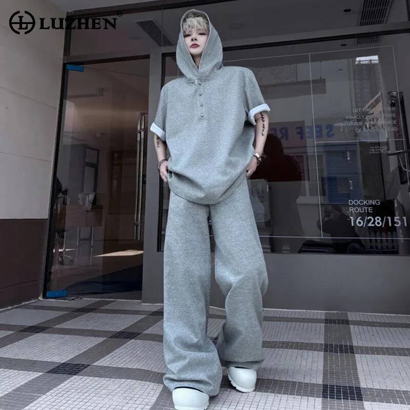 Men'S Fashion For 2026 - Оригинальный комплект LUZHEN: укороченные летние худи