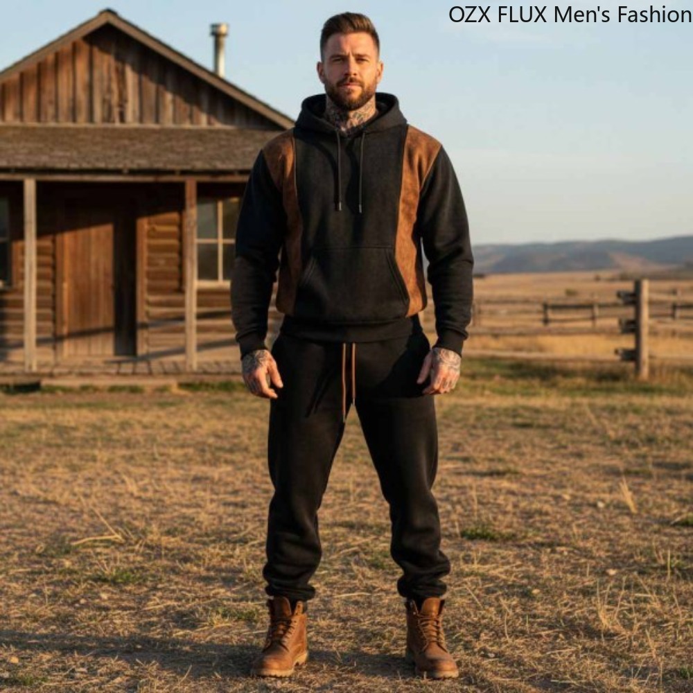 Mens Fashion Casual Outfits - Мужской спортивный костюм 3XL (2 предмета):