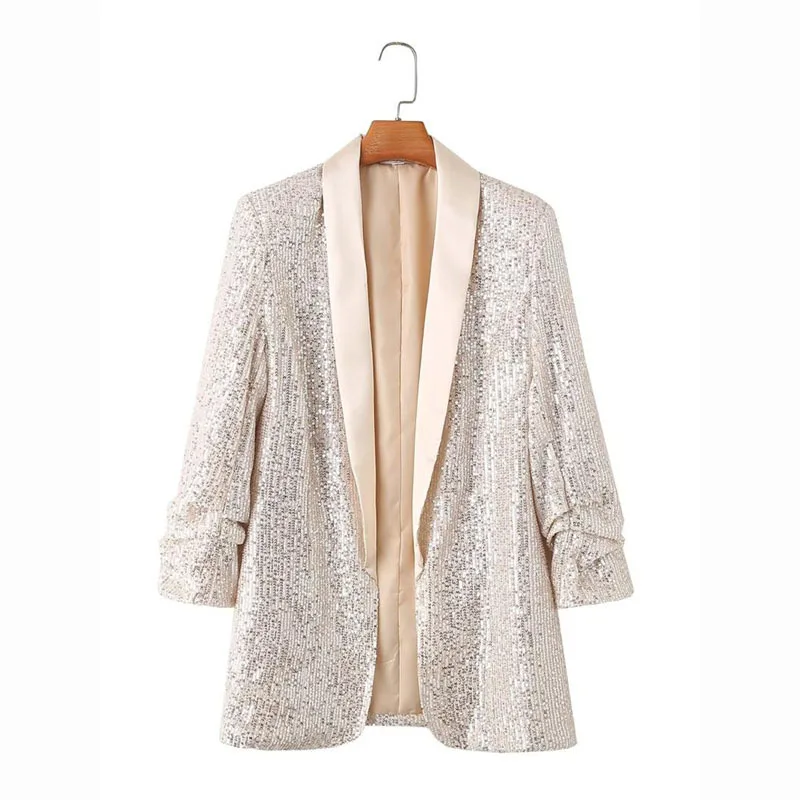 Mens Fashion Blazer - Модный костюм с серебряными блестками, куртка,