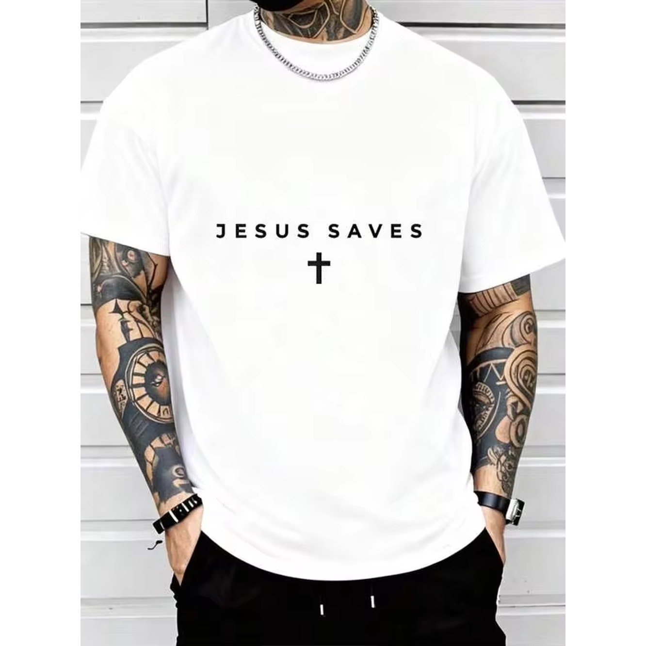 Graphic Tee Oversized - Мужская хлопковая футболка оверсайз с графическим