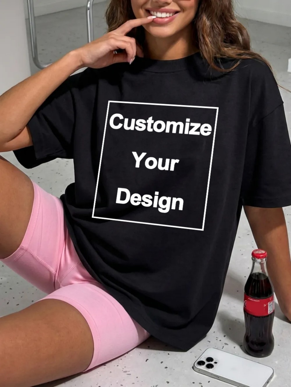 Graphic Tee Oversized - Летние женские хлопковые футболки с круглым
