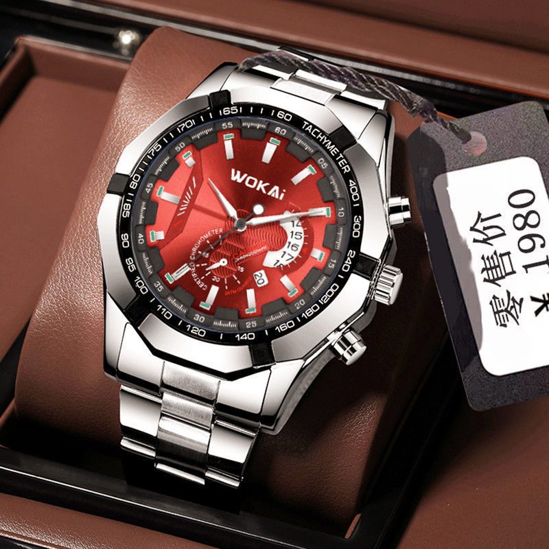Men'S Fashion Quartz Watch Wokai - Мужские красные спортивные часы WOKAI, модные