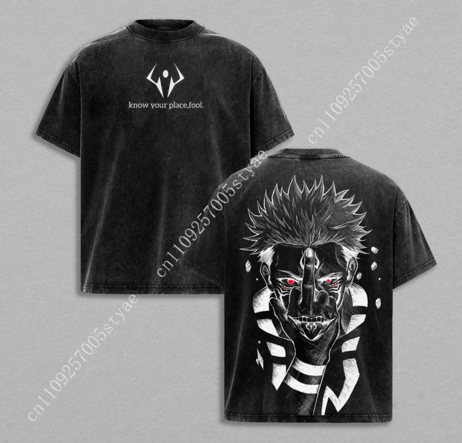 Graphic Tee Oversized - Футболка с графическим принтом «Аниме: Рёмен