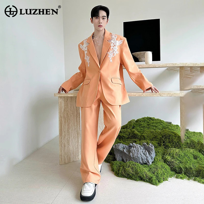 Mens Fashion Blazer - LUZHEN Весенняя Новая Элегантная Роскошная Двухкомпонентная