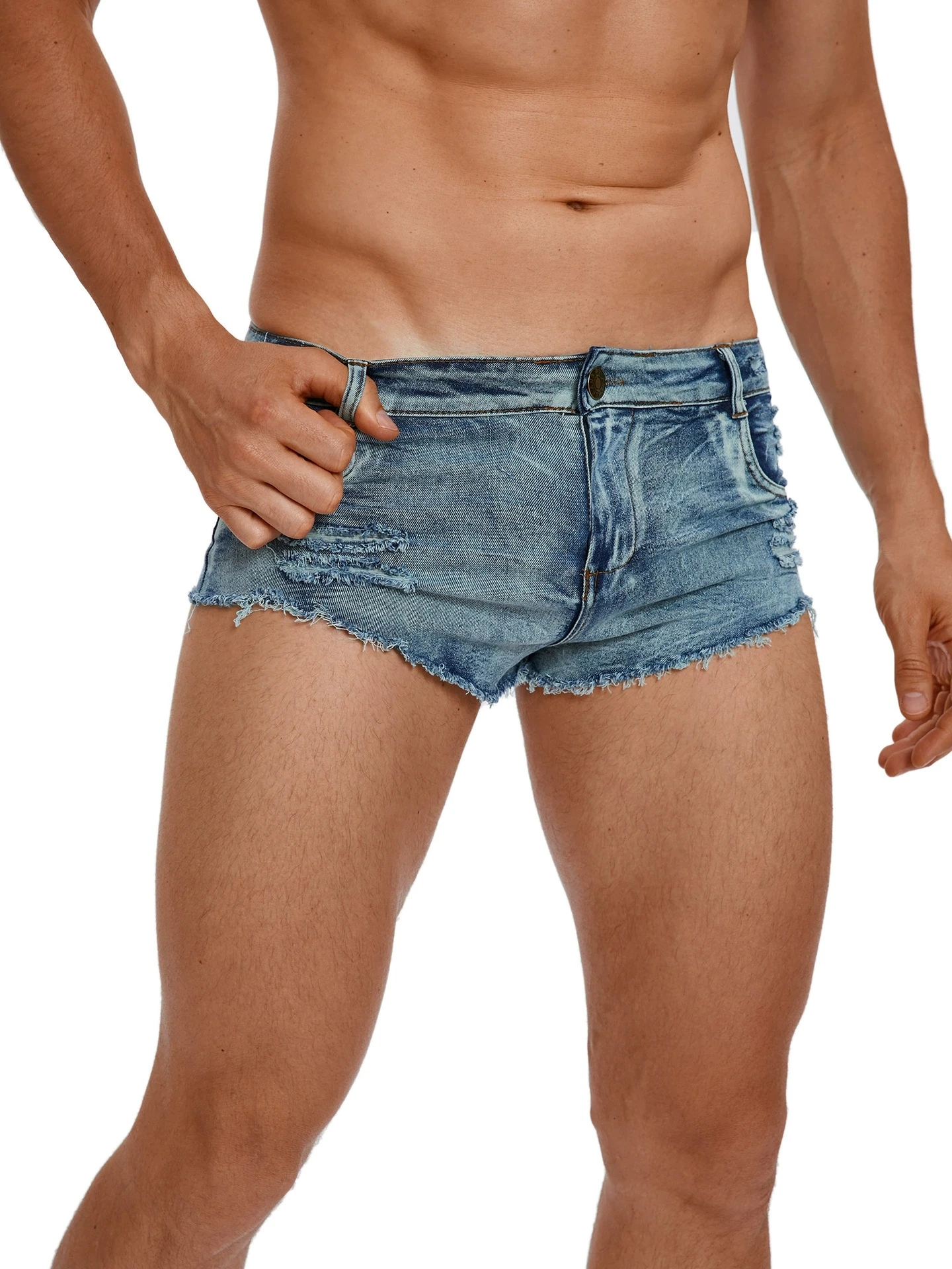 Men'S Fashion Jeans - Мужские джинсовые шорты с низкой талией,