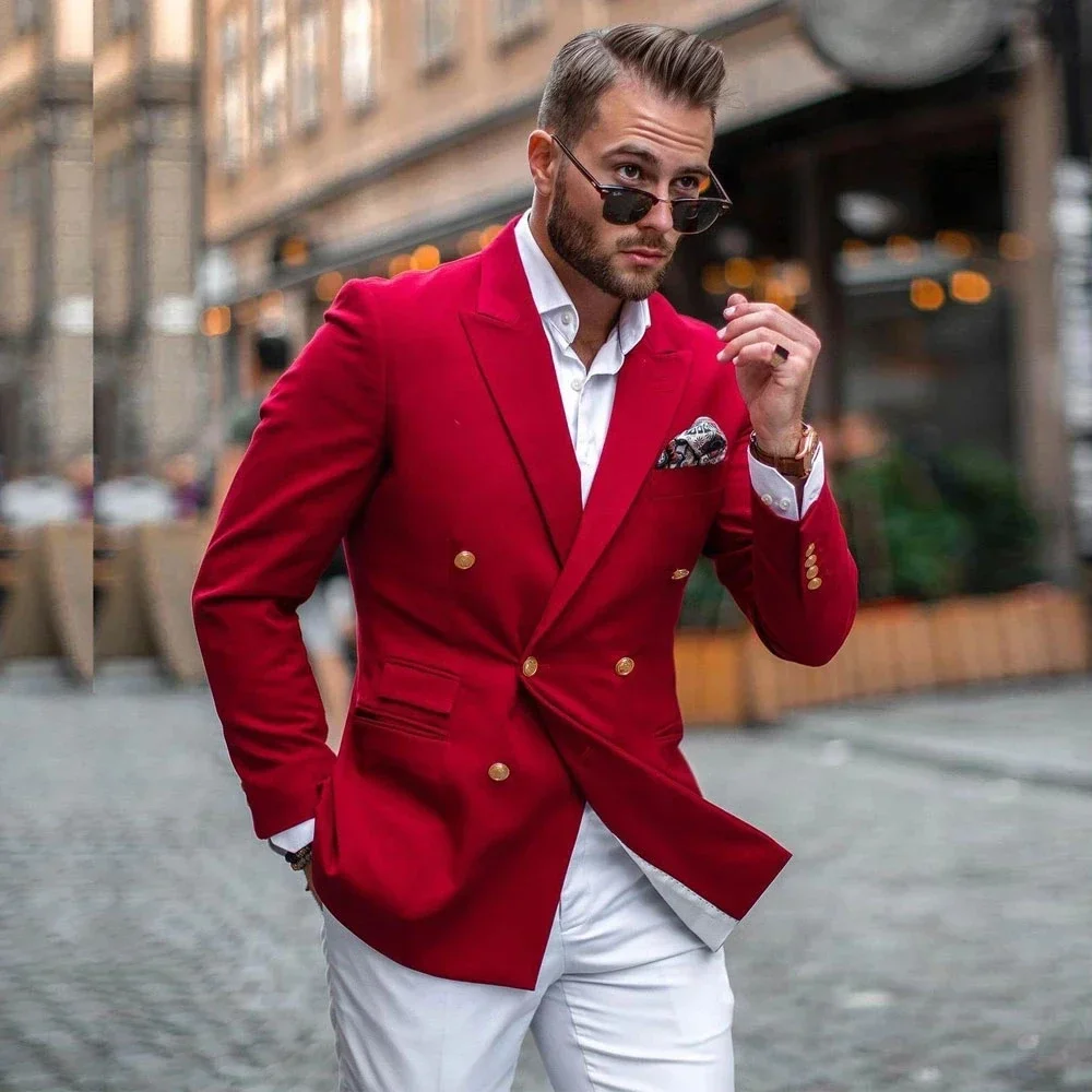 Костюм мужской: красный пиджак – обзор и цена Mens Fashion Blazer