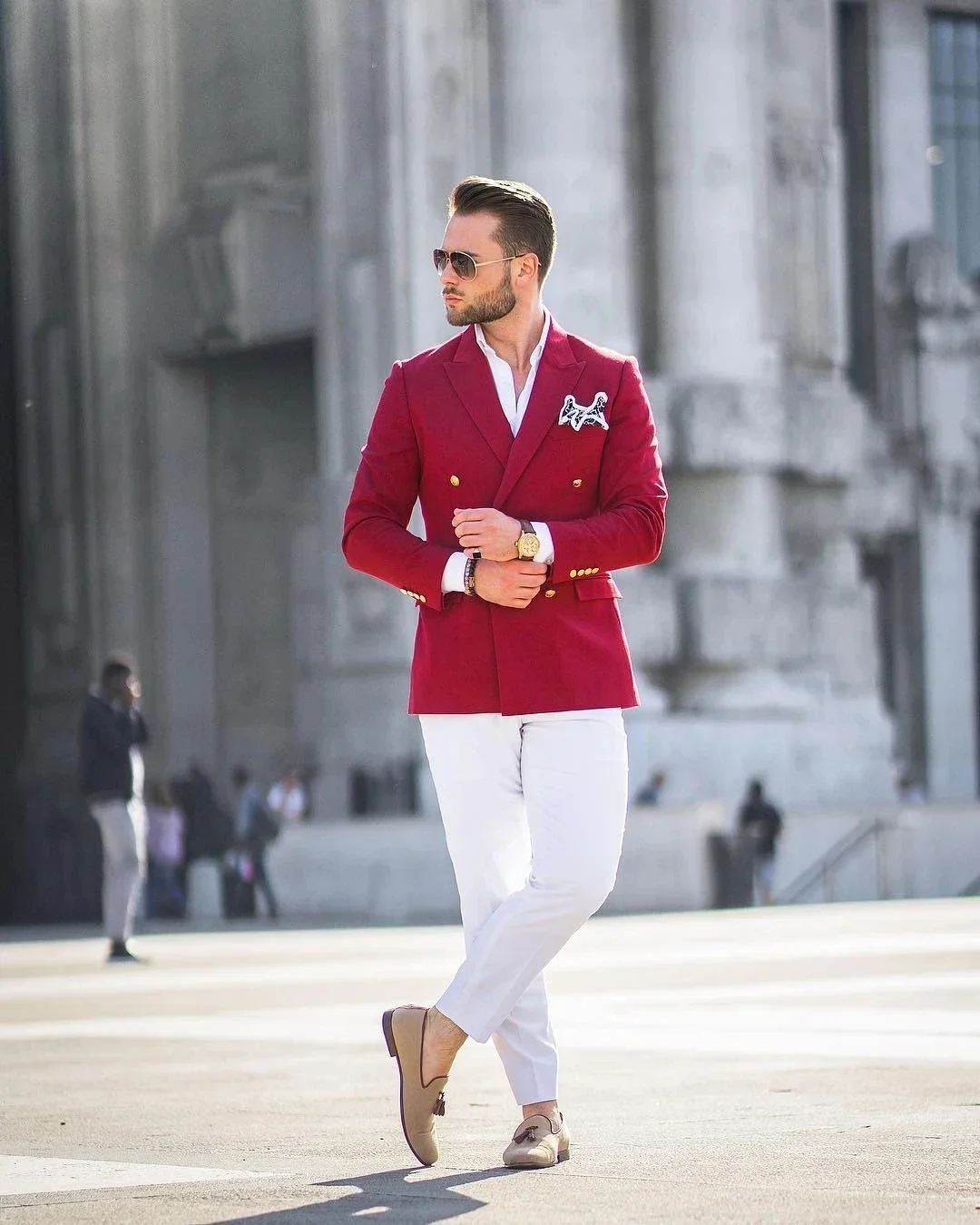 Костюм мужской: красный пиджак – обзор и цена Mens Fashion Blazer