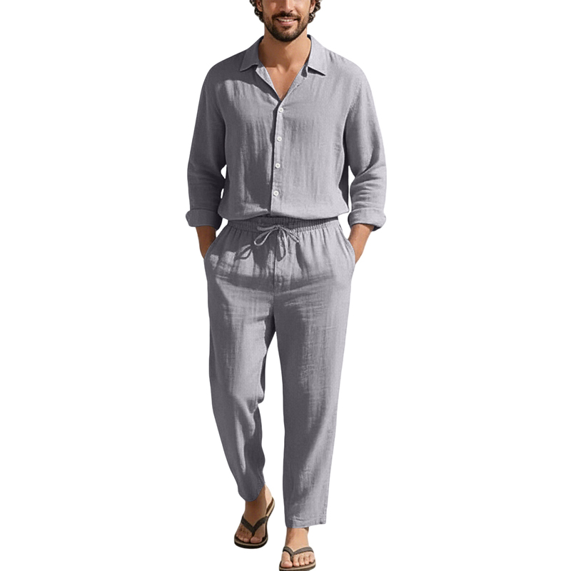 Льняные повседневные комплекты – обзор и цена Men'S Fashion Loose Pants